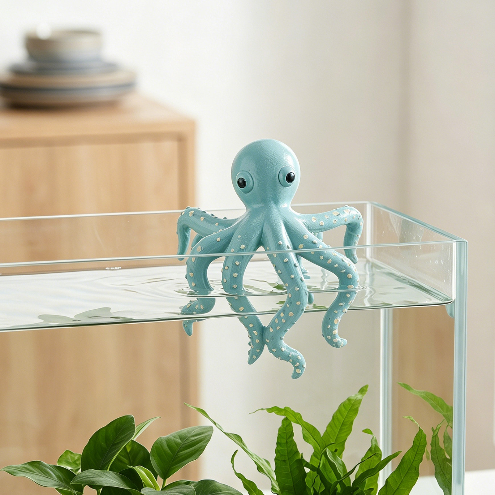 Aquarium Plant Octopus - Statua di Polpo Rampicante in Resina